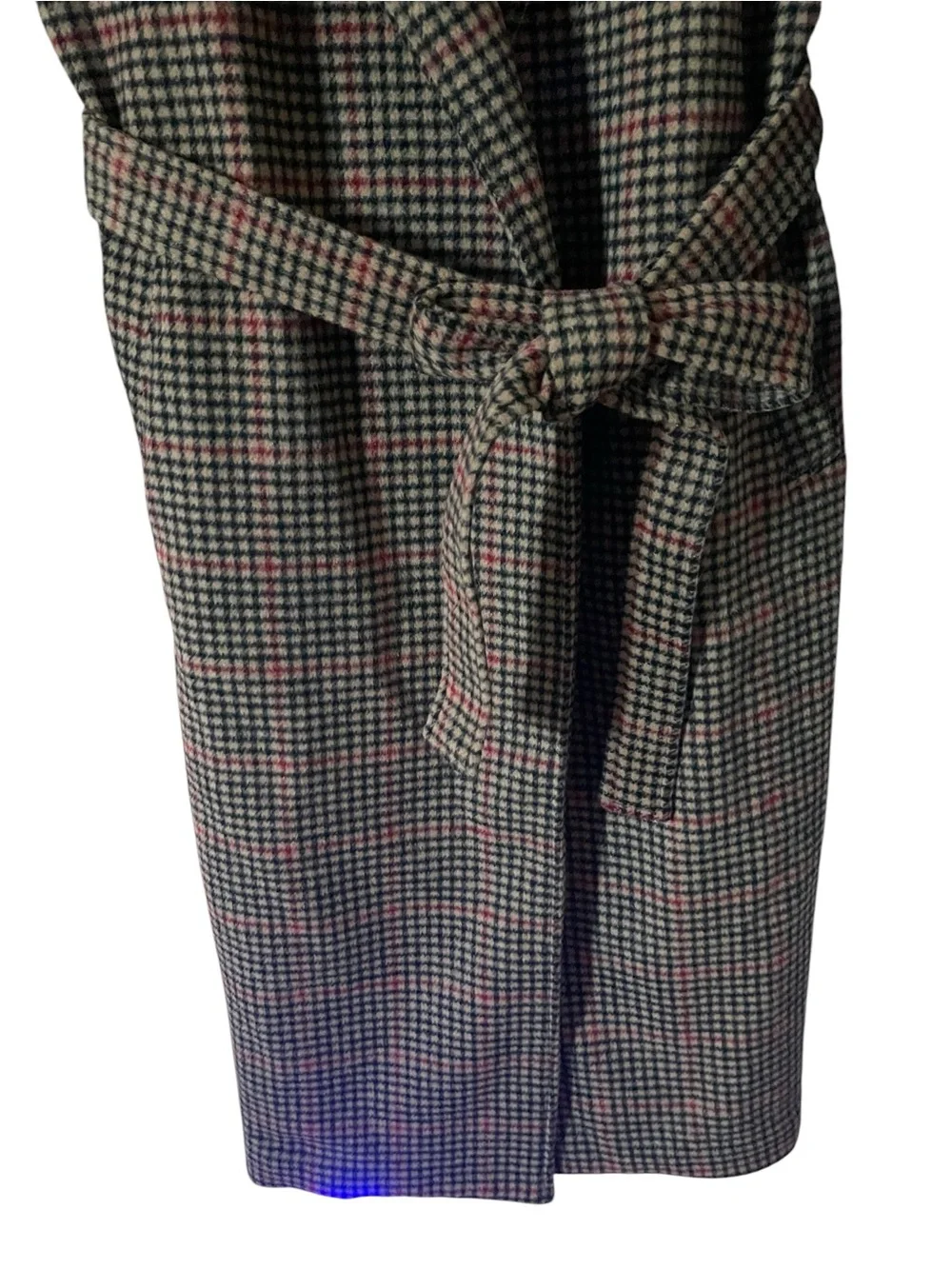 Levi's Multicolor Wool Blend Houndstooth Waist Belted Womens Overcoat Size S